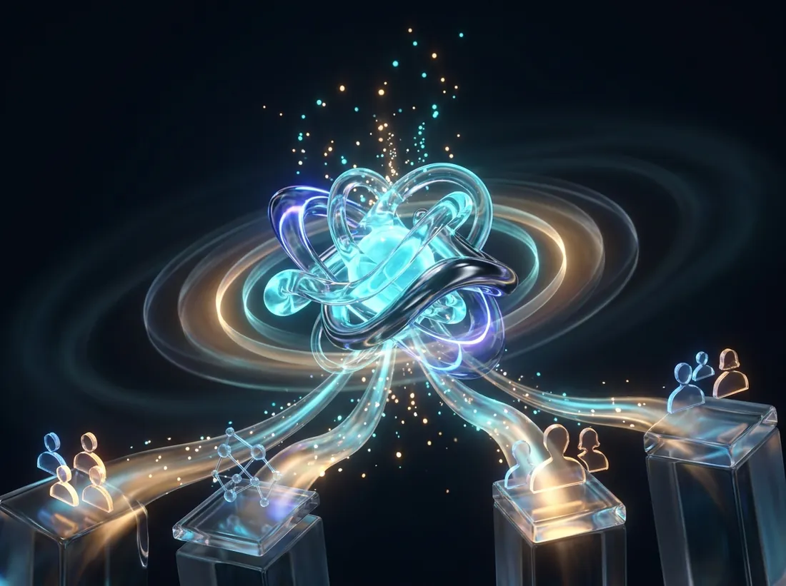 Knowledge radiating outward as light to receiving forms